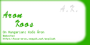 aron koos business card